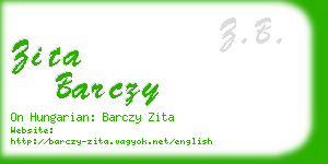 zita barczy business card